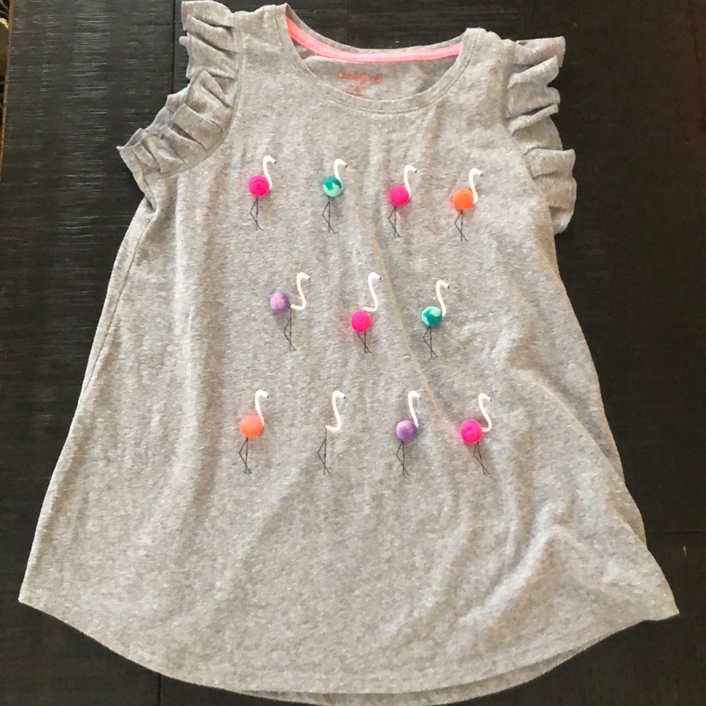 Girls cat and jack gray shirt.